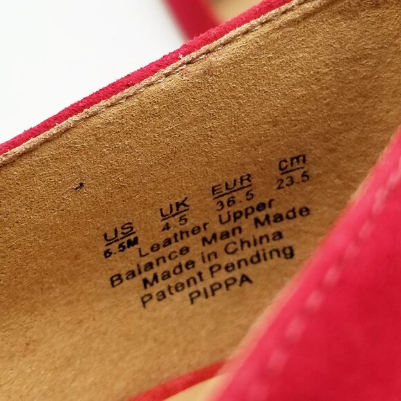 Naturalizer Pippa Suede Pumps 6.5M Red Pointy Toe Kitten Heel Comfort Cushion - Picture 11 of 16